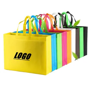 Tote Shopping Bag for Grocery Cheap Top Sale Colorful Blank Non Woven Fabric Top Level Laminated Non-woven Promotion Eco Bags