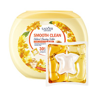 Lessive en dosettes SADOER parfum jasmin, nettoyage en profondeur, série Oursons Mignons, pour tissus coton et lin, toutes formules anglaises, pour l'export.