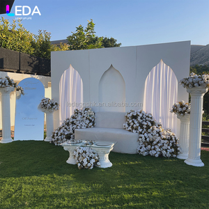 LEDA Arche de toile de fond carrée pointue de style indien en acrylique blanc pour décoration de scène de cérémonie de mariage, vente chaude - Product Image 3