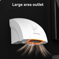 Sensor de secador de manos automático, dispositivo de secado de manos para hotel doméstico, calentador eléctrico de aire caliente para baño, secador de manos de 1800W