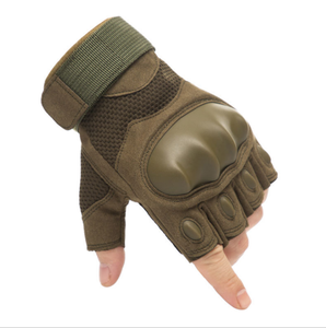 Gants tactiques mi-doigts noirs en TPR souple, robustes, pour le tir, le softair et l'entraînement de combat - Product Image 5