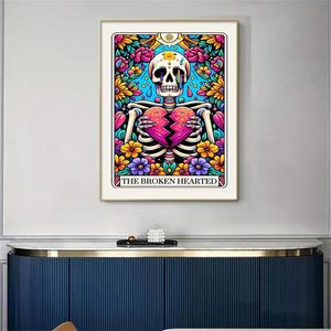 Kit de Peinture Diamant 5D Songwoo Expédition Rapide pour Adultes, Thème Gothique Tarot : Diamant Cœur Brisé et Squelette Floral Coloré - Product Image 4