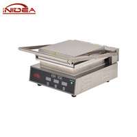 Four à frire double face pour cuisine commerciale, équipement électrique de table, lames en céramique/acier inoxydable, protection thermique CE
