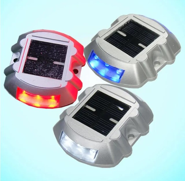 High Visibility Embedded Highway Asphalt Driveway Pathway Stair Deck Dock Light Solar Powered Led Road Stud Flashing Light
