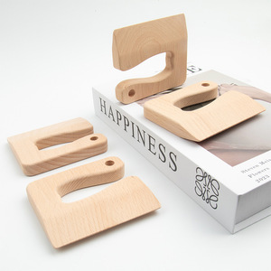 Couteau jouet en bois pour enfants, bois de hêtre, 100x90x15mm, ensemble de jeu de cuisine pour les enfants de 2 à 4 ans - Product Image 2