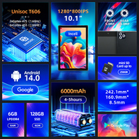 Tablet PC de 10.1 Pulgadas, 4G Android 14, Unisoc T606 Octa-Core, 6GB+128GB, Llamadas 4G Globales, 6000mAh, Logotipo y Carcasa Personalizables Disponibles