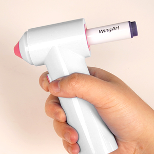 Kit <span class=keywords><strong>de</strong></span> peinture aérographe électrique sans fil entièrement personnalisé avec pochoirs en plastique forestier et marqueurs - Product Image 2