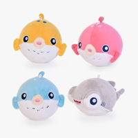 Jouet en peluche Kawaii Rond Baleine Phoque Cadeau pour enfants Porte-clés en peluche d'animal de mer en peluche personnalisé