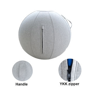 Pelota de parto para embarazo, silla de pelota, funda ergonómica <span class=keywords><strong>lavable</strong></span>, venta al por mayor, 65 cm, poliéster con tacto de <span class=keywords><strong>lino</strong></span>, funda antideslizante para pelota de yoga para gimnasio y embarazo - Product Image 2