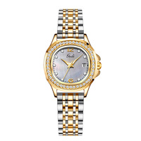 GEDI 61013 Kleid Perlmutt Zifferblatt Diamant Damen Quarz Armbanduhr Edelstahl Wasserdichte Luxus MOP Geschenk Lady Uhren