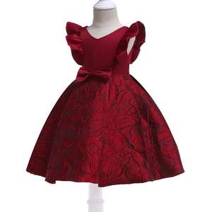 Vestidos de Niña Estilo Europeo 2022, 8 Años, Manga Especial, Vestido de Princesa para Año Nuevo, Vestido Infantil de Jacquard de Color Sólido - Product Image 3