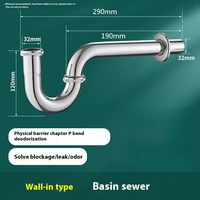 Bassin en acier inoxydable tuyau de vidange lavabo en forme de U Anti-odeur comptoir bassin évier mur Drain P-Bend S-Bend tuyau de vidange