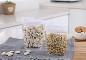 Paquet de 5 aliments noix épices <span class=keywords><strong>café</strong></span> peut contenir une <span class=keywords><strong>boîte</strong></span> de rangement de grains de cuisine transparente pour réservoir de stockage étanche <span class=keywords><strong>à</strong></span> l'humidité scellé - Product Image 6