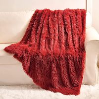 Couvertures et jetés en peluche longues couverture en fausse fourrure extra douce couverture réversible légère moelleuse confortable Shaggy