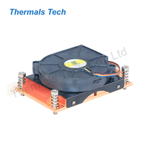 Dissipateur de chaleur en cuivre pur avec ventilateur de puissance pour refroidisseur de processeur 1U 100W 115x1150 1155