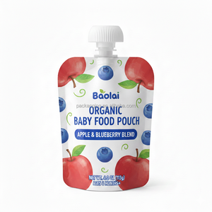 Pochette à bec verseur personnalisée pour purée alimentaire avec bouchon <span class=keywords><strong>anti</strong></span>-suffocation, sachet souple à fond plat pour ketchup tomate pour bébés et enfants - Product Image 3