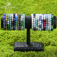 Bracelet de perles en verre de calcédoine mélangées, 8 mm, multicolores, avec brins de pierres et cristaux, bijoux de tous les jours, vente en gros