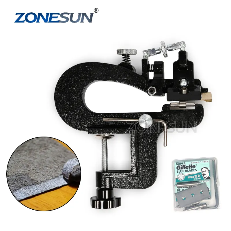 ZONESUN Manual ER809G Leather Splitter Leather Cutting Machine Max 35Mm Width Supply