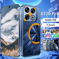 Venta Directa de Fábrica, Teléfono Inteligente Original GT20 Pro de 7.3 Pulgadas HD Android 14, 16GB+1TB, CPU Deca Core, Desbloqueo Facial, 5G Español, 108MP, 65W