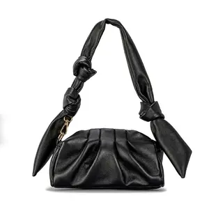 Soft PU pleated cloud armpit wrap knot dumpling Women Handbags Ladies Simple Shoulder Bag Women Leather Ladies cheap bag