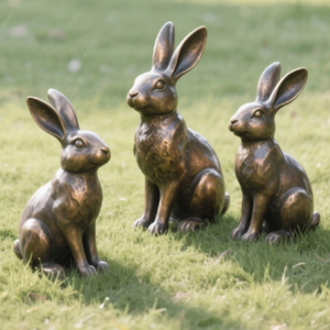 Tùy Chỉnh Bronze Thỏ Tượng Ngoài Trời Hoàng Đạo Điêu Khắc Khắc Đá Động Vật Nghệ Thuật Cho Trong Nhà Và Ngoài Trời Sử Dụng - Product Image 5