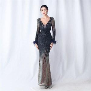 31571 #   Nuevo <span class=keywords><strong>Vestido</strong></span> <span class=keywords><strong>de</strong></span> Noche <span class=keywords><strong>de</strong></span> Manga Larga con <span class=keywords><strong>Lentejuelas</strong></span> Degradadas <span class=keywords><strong>de</strong></span> Avestruz <span class=keywords><strong>de</strong></span> Craft Order - Product Image 2