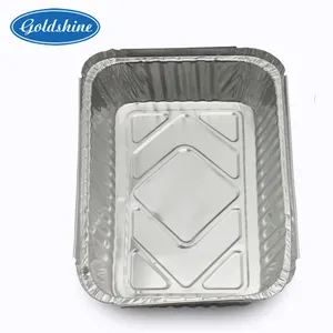 Calidad Alimentaria papel de aluminio desechables tostador pan bandeja oval aluminio placas