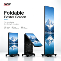 Écran d'affichage LED à cadre fin, écran publicitaire, signalisation numérique, totem sur pied, 320x960 pixels, Full HD, aluminium moulé sous pression