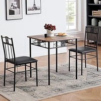Küchentisch-Set mit 4 Stühlen, Esstisch-Set für 4 Personen mit Gepolsterten Stühlen, 5-teiliges Esszimmer-Tischset aus Metall