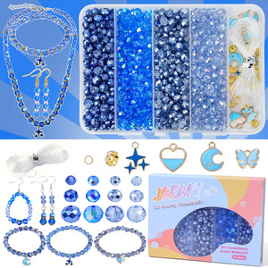 Tema personalizzato in stile blu <span class=keywords><strong>perline</strong></span> di cristallo di vetro <span class=keywords><strong>perline</strong></span> di cristallo per la creazione di gioielli fai da te braccialetti Kit - Product Image 4
