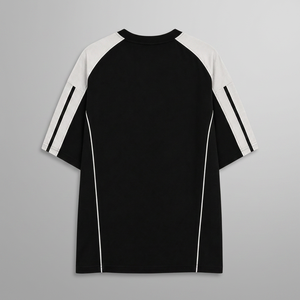 Premium Unisex Black <b>White</b> Sports <b>T</b> <b>Shirt</b> Short Sleeve Contrast Shoulder Panel Crew Neck Gym Running Athletic Casual Wear - Product Image 4