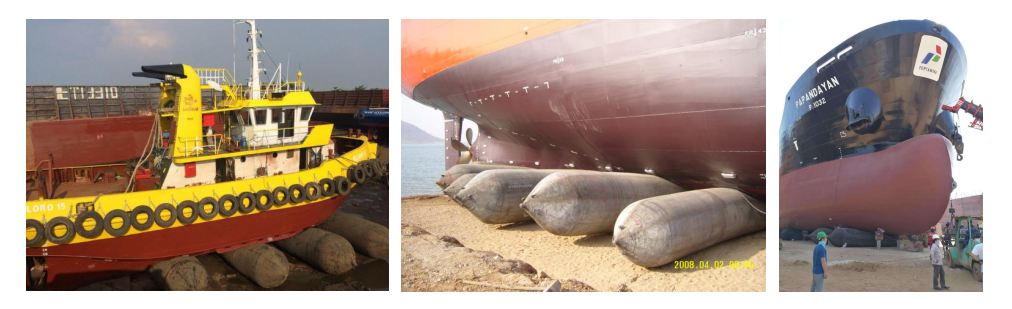 Air lifting buoyancy salvage and refloatation rubber airbag for dock construction