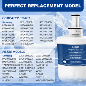 Filtre à eau de remplacement 10100 RW07 pour réfrigérateur Samsung DA29-0003G certifié NSF au charbon actif - Product Image 2