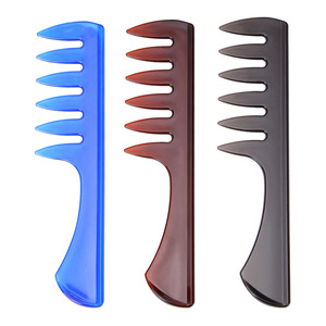 Peigne à dents larges pour coiffures Pompadour et chignons arrière, usage professionnel, plastique, grande taille, noir, bleu, marron - Product Image 1