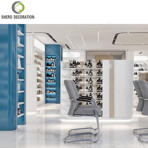 Exhibidor de Cosméticos Moderno para Salones de Belleza y Tiendas de <span class=keywords><strong>Uñas</strong></span>, con Iluminación LED, Fácil de Montar, 5 Estantes, Color Naranja - Product Image 1