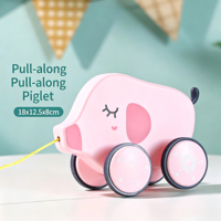 Chariot à tirer en bois pour tout-petits, jouet éducatif, cadeau d'anniversaire pour garçons et filles