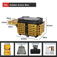SLKE 55L en alliage d'aluminium multi-fonctionnel coffre pliable queue boîte support blindé Scooter moto boîte supérieure support d'extension