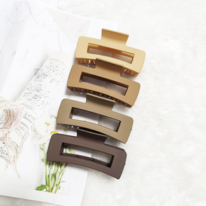 <strong>Plastic</strong> Resin Frosted Solid Color Grip <strong>Clip</strong> Retro Geometric <strong>Rectangular</strong> Square Simple Shark <strong>Clip</strong> Elegant Matte Back Claw <strong>Clip</strong> - Product Image 3