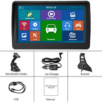 Lecteur portable pour voiture Podofo 7'' avec écran tactile, 16 Go de ROM, GPS, émetteur FM, radio de voiture, connexion filaire, stock UE