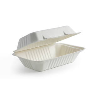 6 pulgadas para llevar bagazo contenedor de alimentos almeja Shell caja de comida desechable compostable <span class=keywords><strong>microondas</strong></span> - Product Image 5