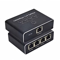 Splitter Internet RJ45 Kecepatan Tinggi 1000Mbps 1 ke 4, Adaptor Jaringan Splitter RJ45, Konverter Gigabit