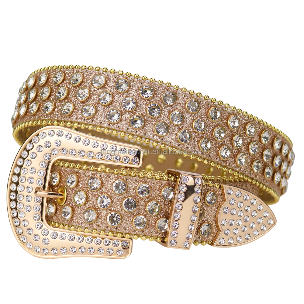 Western Punk Designer Ladies Waist BB Rhinestone Belts for Women