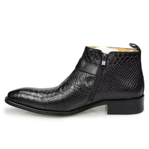 Bottes à lacets pour hommes en cuir véritable de haute qualité, à bout carré, respirantes, faites à la main, antidérapantes, pour le bureau et les occasions formelles, pointures 36-46 - Product Image 5