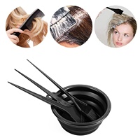 Kit d'outils pour la coloration des cheveux : bol pliable, peigne et brosse pour traitement à l'huile