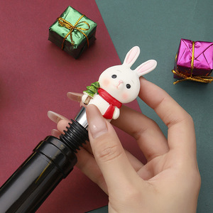Resin Christmas Bunny Wine Stopper 4916-10 Holiday Decor Gift For Party <b>Sealing</b> Bottle - Product Image 4