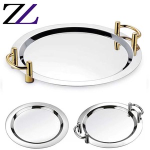 Plat <span class=keywords><strong>de</strong></span> <span class=keywords><strong>présentation</strong></span> <span class=keywords><strong>de</strong></span> luxe pour buffet, chauffe-plats, plateau carré argenté doré, étagère moderne, assiettes miroir pour restaurant - Product Image 2
