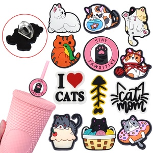 J'aime les breloques pour pailles de bar à thème chats, breloques mignonnes et adorables pour pailles Sailor Moon Luna et <span class=keywords><strong>Artemis</strong></span> Cursor. - Product Image 1