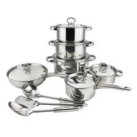 Ensemble de casseroles de luxe 12 pièces en acier inoxydable à fond composite épaissi, multifonctionnel, avec casserole à lait, marmite et poêle à frire