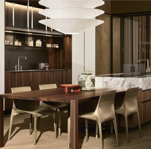 Gabinete de Cocina Moderno de Madera de Palisandro con Encimera de Mármol y Estantes de Vidrio para Uso Residencial de Alta Gama - Product Image 3