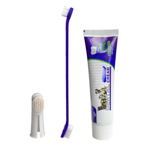 ชุดแปรงสีฟันสำหรับสุนัขและแมวแบบ 4-in-1 เป็นมิตรกับสิ่งแวดล้อม พร้อมยาสีฟันและแปรงนิ้ว - Product Image 1